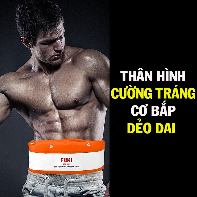 Máy massage bụng FUKI FK90 Vải Dù Siêu Bền dong cao cấp (màu cam)